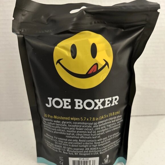 3 PACK of Joe Boxer Flushable Wipes CHILLY MINT INDIVIDUALLY WRAPPED/Travel - Picture 3 of 3